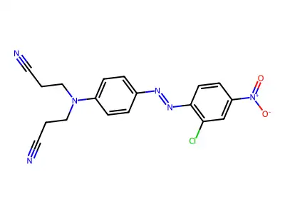 Propanenitrile, 3,3'-((4-(2-(2-chloro-4-nitrophenyl)diazenyl)phenyl)imino)bis- structure