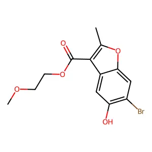 2-Methoxyethyl 6-bromo-5-hydroxy-2-methyl-1-benzofuran-3-carboxylate structure