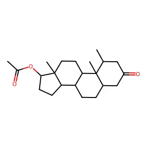 17beta-Hydroxy-1alpha-methyl-5-alphaandrostan-3-one acetate structure