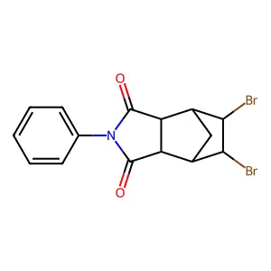 4,7-Methano-1H-isoindole-1,3(2H)-dione, 5,6-dibromohexahydro-2-phenyl- structure
