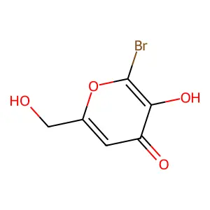 6-Bromo-5-hydroxy-2-hydroxymethyl-4-pyranone structure