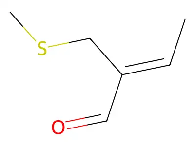2-((Methylsulfanyl)methyl)but-2-enal structure