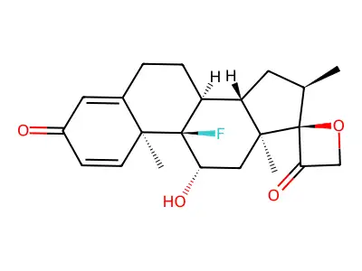 9-Fluoro-11-hydroxy-16-methyl-17,21-epoxypregna-1,4-diene-3,20-dione structure