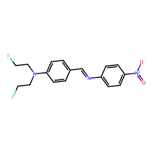 N,N-Bis(2-fluoroethyl)-4-(((4-nitrophenyl)imino)methyl)aniline structure