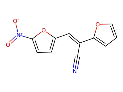 2-(Furan-2-yl)-3-(5-nitrofuran-2-yl)prop-2-enenitrile structure