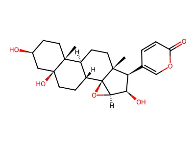 3,5,16-Trihydroxy-14,15-epoxybufa-20,22-dienolide structure