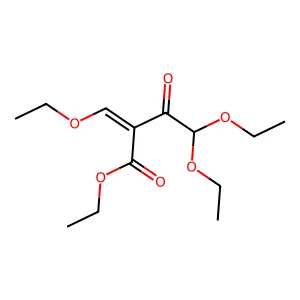 Ethyl 4,4-diethoxy-2-(ethoxymethylidene)-3-oxobutanoate structure