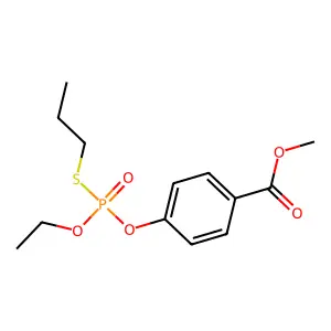Benzoic acid, 4-((ethoxy(propylthio)phosphinyl)oxy)-, methyl ester structure
