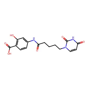 4-(5-(2,4-Dioxo-3,4-dihydropyrimidin-1(2H)-yl)pentanamido)-2-hydroxybenzoic acid structure