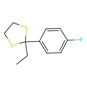 1,3-Dithiolane, 2-ethyl-2-(p-fluorophenyl)- structure