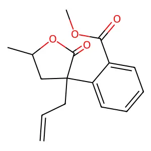 Benzoic acid, o-(3-allyl-5-methyl-2-oxotetrahydro-3-furyl)-, methyl ester structure