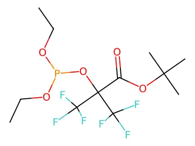 Tert-butyl 2-diethoxyphosphanyloxy-3,3,3-trifluoro-2-(trifluoromethyl)propanoate structure