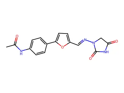 1-((5-(p-Acetamidophenyl)-2-furanyl)methyleneamino)-hydantoin structure