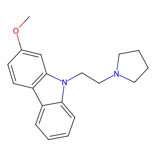 2-Methoxy-9-(2-pyrrolidin-1-ylethyl)carbazole structure