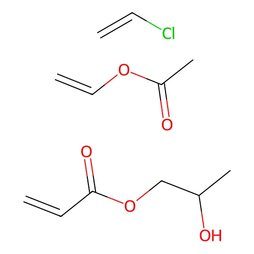 Chloroethene;ethenyl acetate;2-hydroxypropyl prop-2-enoate structure