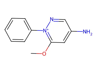 4-Amino-6-methoxy-1-phenylpyridazinium structure