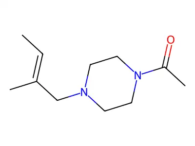 Piperazine, 1-acetyl-4-(2-methyl-2-butenyl)- structure