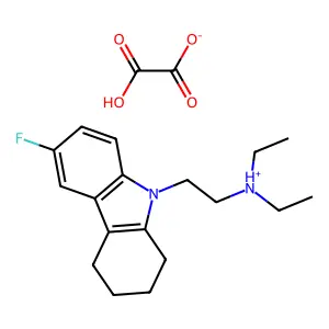Carbazole, 1,2,3,4-tetrahydro-9-(2-diethylaminoethyl)-6-fluoro-, oxalate structure