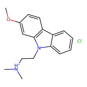 Carbazole, 9-(2-dimethylaminoethyl)-2-methoxy-, hydrochloride structure