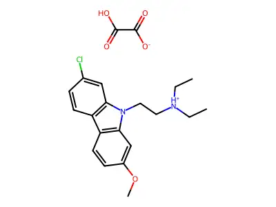 Carbazole, 2-chloro-9-(2-diethylaminoethyl)-7-methoxy-, oxalate structure