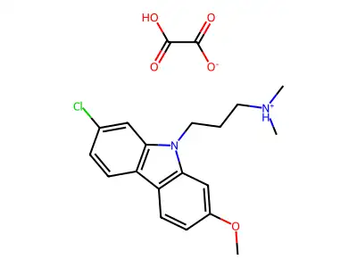Carbazole, 2-chloro-9-(3-dimethylaminopropyl)-7-methoxy-, oxalate structure