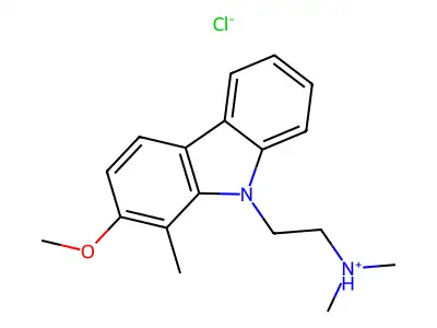Carbazole, 9-(2-(dimethylamino)ethyl)-2-methoxy-1-methyl-, hydrochloride structure
