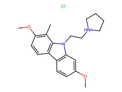 Carbazole, 2,7-dimethoxy-1-methyl-9-(2-(1-pyrrolidinyl)ethyl)-, hydrochloride structure