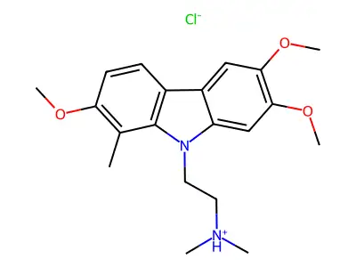 Carbazole, 9-(2-(dimethylamino)ethyl)-1-methyl-2,6,7-trimethoxy-, hydrochloride structure