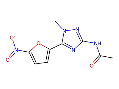 Acetamide, N-(1-methyl-5-(5-nitro-2-furyl)-s-triazol-3-yl)- structure