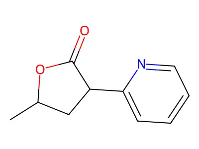 2(3H)-Furanone, dihydro-5-methyl-3-(2-pyridyl)- structure