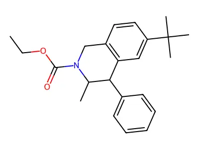 Ethyl 6-tert-butyl-3-methyl-4-phenyl-3,4-dihydroisoquinoline-2(1H)-carboxylate structure