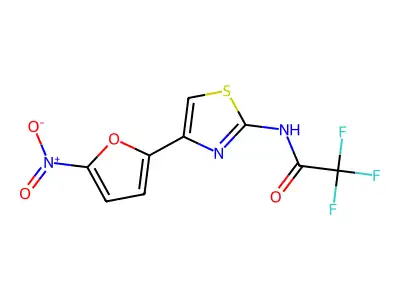 2,2,2-Trifluoro-N-(4-(5-nitro-2-furyl)-2-thiazolyl)acetamide structure