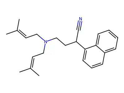 1-Naphthaleneacetonitrile, alpha-(2-(bis(3-methyl-2-butenyl)amino)ethyl)- structure