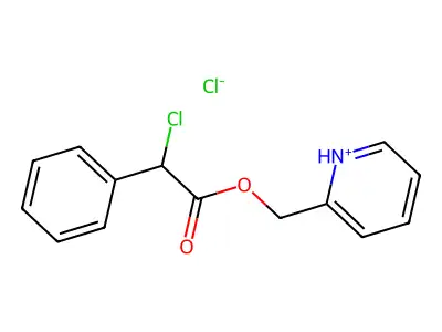 (Pyridin-2-yl)methyl chloro(phenyl)acetate--hydrogen chloride (1/1) structure