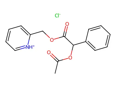 Mandelic acid, 2-pyridylmethyl ester, acetate, hydrochloride structure