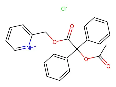 (Pyridin-2-yl)methyl (acetyloxy)(diphenyl)acetate--hydrogen chloride (1/1) structure