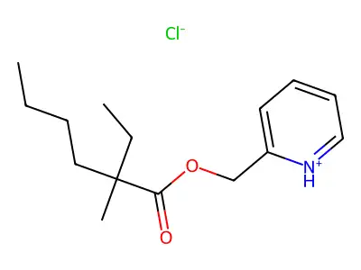 (Pyridin-2-yl)methyl 2-ethyl-2-methylhexanoate--hydrogen chloride (1/1) structure