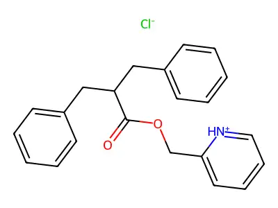 Acetic acid, dibenzyl-, 2-pyridylmethyl ester, hydrochloride structure