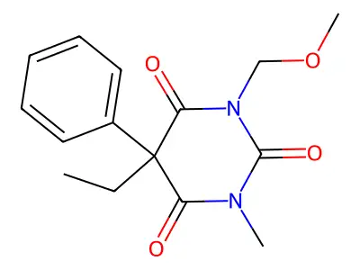 Barbituric acid, 5-ethyl-3-(methoxymethyl)-1-methyl-5-phenyl- structure