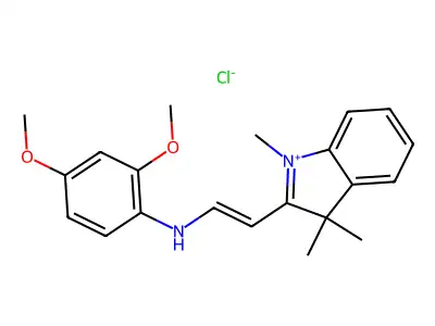 2-(2-((2,4-Dimethoxyphenyl)amino)ethenyl)-1,3,3-trimethyl-3H-indolium chloride structure