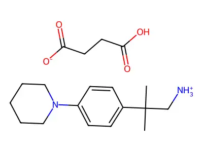 Isobutylamine, 2-(4-piperidinophenyl)-, succinate structure