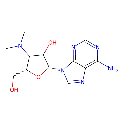 9-[3-deoxy-3-(dimethylamino)pentofuranosyl]-9H-purin-6-amine structure
