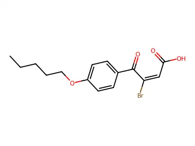 3-Bromo-4-oxo-4-(4-pentoxyphenyl)but-2-enoic acid structure