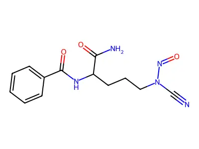 Cyanamide, N-(4-benzamido-4-carbamoylbutyl)-N-nitroso- structure
