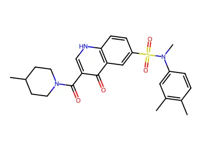N-(3,4-dimethylphenyl)-N-methyl-3-(4-methylpiperidine-1-carbonyl)-4-oxo-1H-quinoline-6-sulfonamide structure