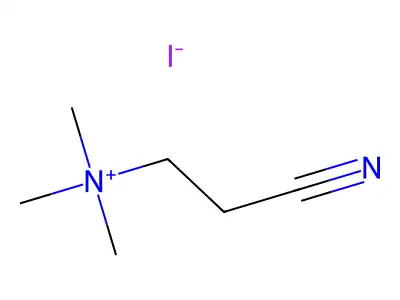 N,N,N-Trimethyl-2-cyanoethylammonium iodide structure