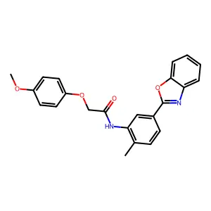 N-[5-(1,3-benzoxazol-2-yl)-2-methylphenyl]-2-(4-methoxyphenoxy)acetamide structure