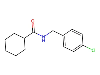 N-[(4-chlorophenyl)methyl]cyclohexanecarboxamide structure