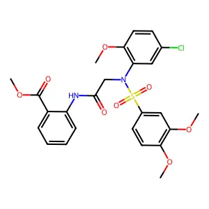 methyl 2-({N-(5-chloro-2-methoxyphenyl)-N-[(3,4-dimethoxyphenyl)sulfonyl]glycyl}amino)benzoate structure