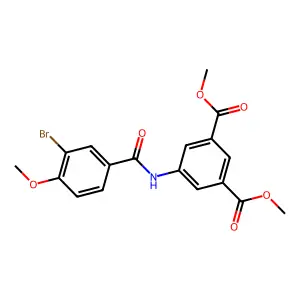 Dimethyl 5-{[(3-bromo-4-methoxyphenyl)carbonyl]amino}benzene-1,3-dicarboxylate structure